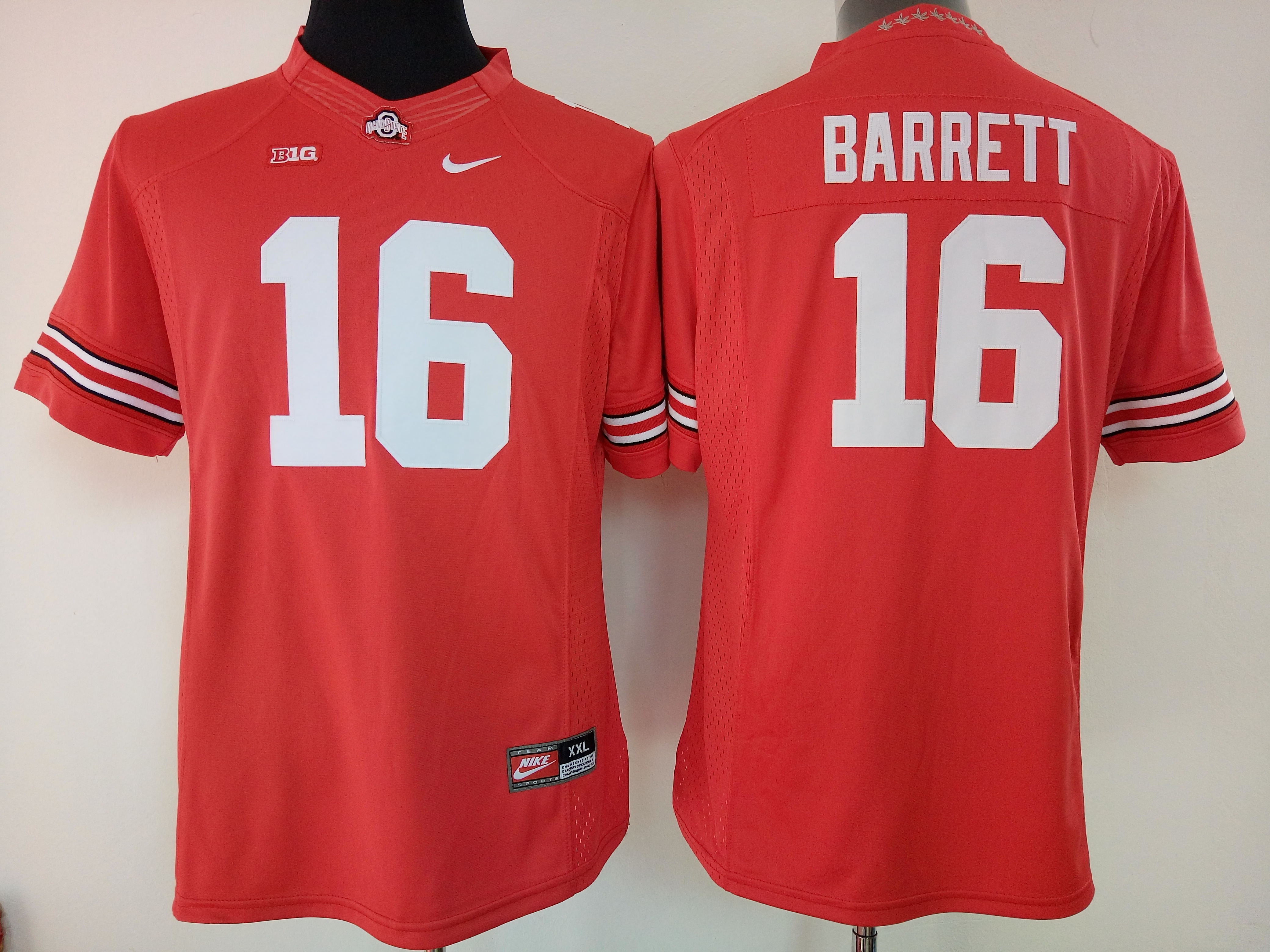 NCAA Womens Ohio State Buckeyes Red #16 Barrett jerseys->women ncaa jersey->Women Jersey